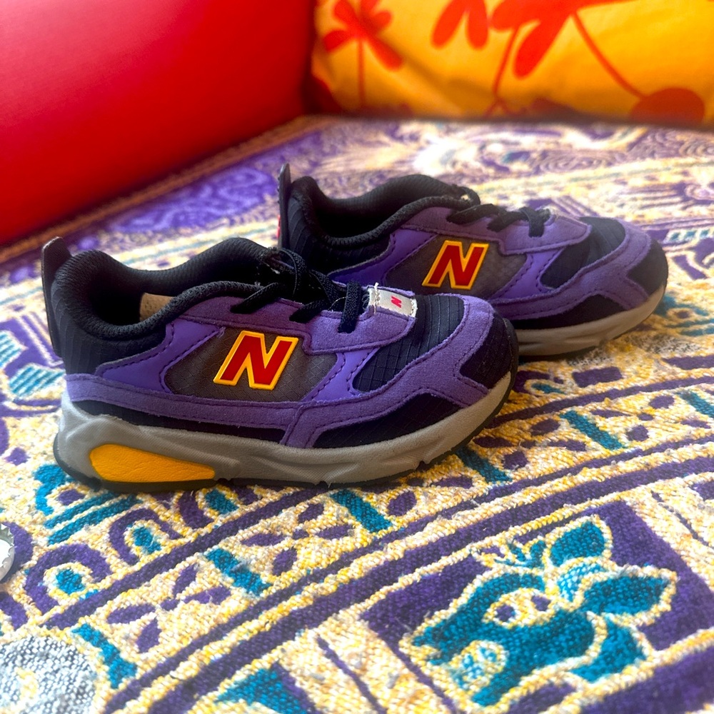 New Balance X-Racer Black Mirage Violet, Toddler Boy size 8C